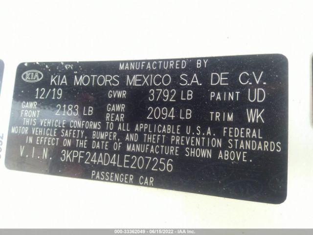 Photo 8 VIN: 3KPF24AD4LE207256 - KIA FORTE 