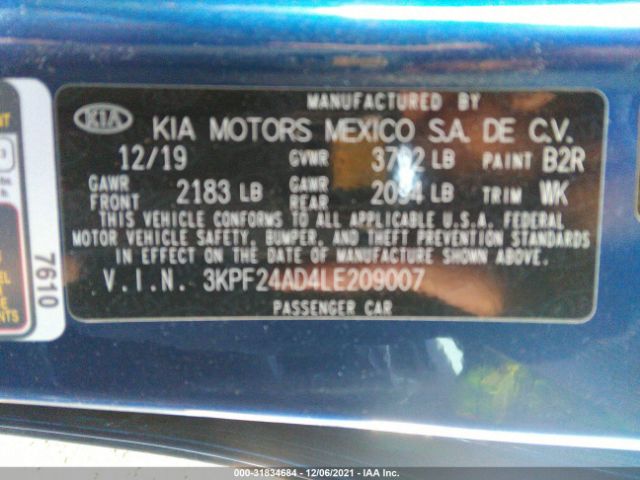 Photo 8 VIN: 3KPF24AD4LE209007 - KIA FORTE 