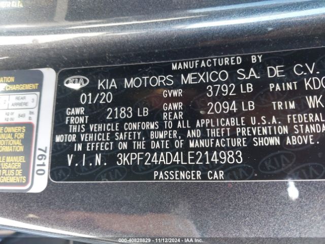 Photo 8 VIN: 3KPF24AD4LE214983 - KIA FORTE 