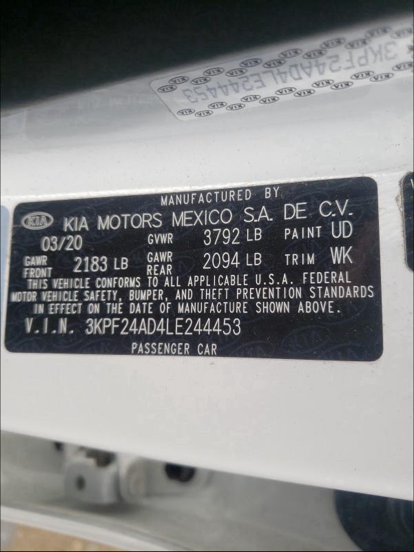 Photo 9 VIN: 3KPF24AD4LE244453 - KIA FORTE FE 