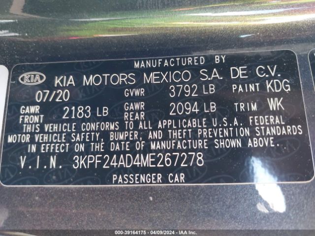 Photo 8 VIN: 3KPF24AD4ME267278 - KIA FORTE 