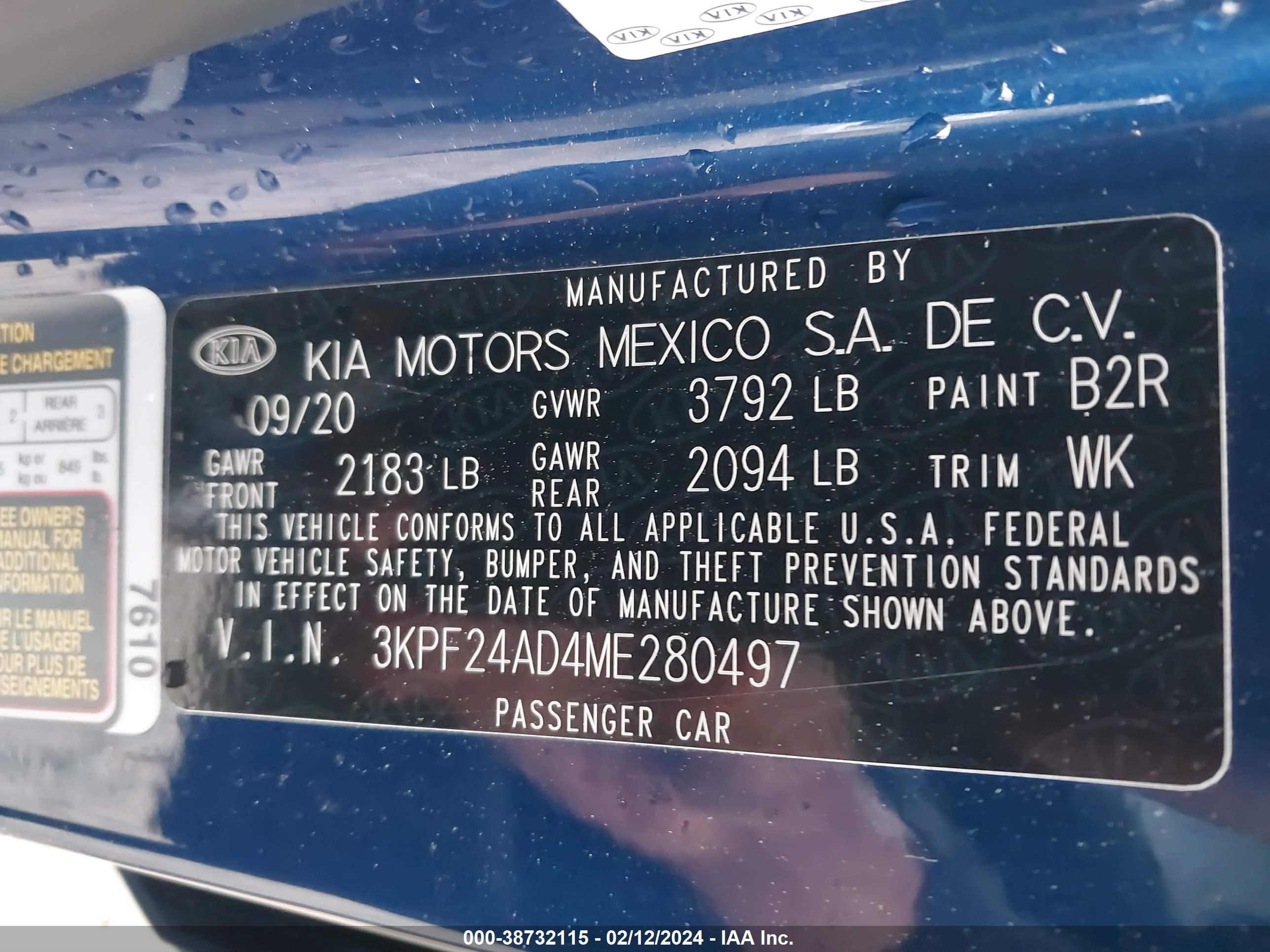 Photo 8 VIN: 3KPF24AD4ME280497 - KIA FORTE 