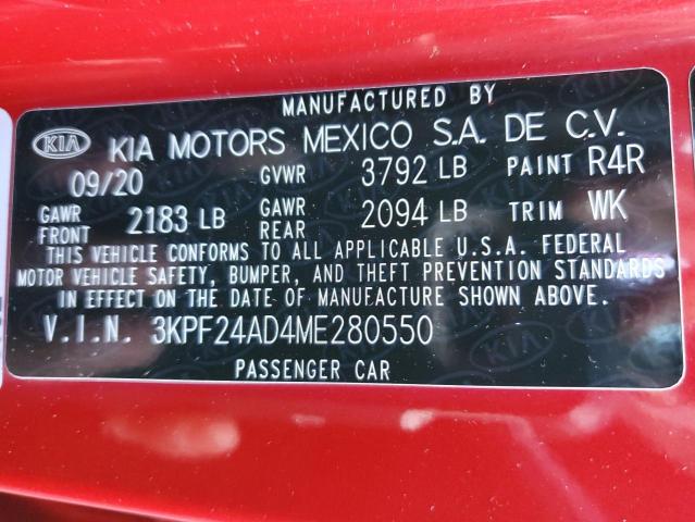 Photo 11 VIN: 3KPF24AD4ME280550 - KIA FORTE FE 