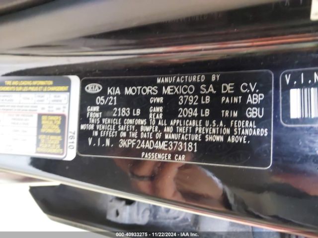 Photo 8 VIN: 3KPF24AD4ME373181 - KIA FORTE 