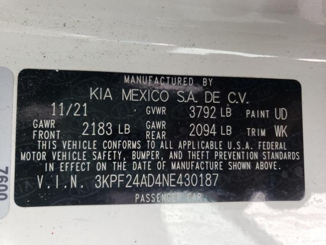 Photo 9 VIN: 3KPF24AD4NE430187 - KIA FORTE FE 