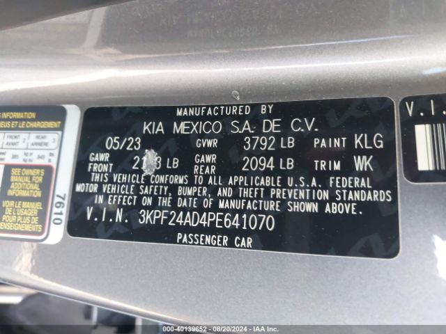 Photo 8 VIN: 3KPF24AD4PE641070 - KIA FORTE 