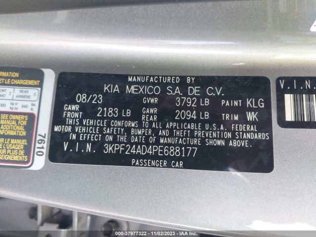 Photo 8 VIN: 3KPF24AD4PE688177 - KIA FORTE 