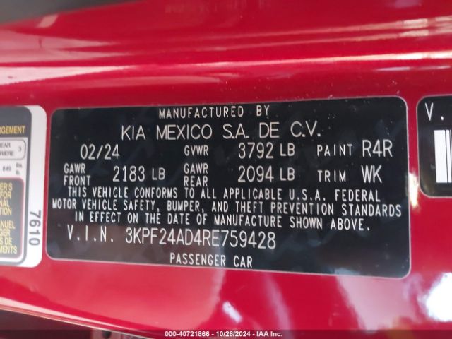 Photo 8 VIN: 3KPF24AD4RE759428 - KIA FORTE 