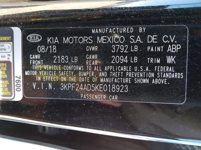 Photo 9 VIN: 3KPF24AD5KE018923 - KIA FORTE FE 