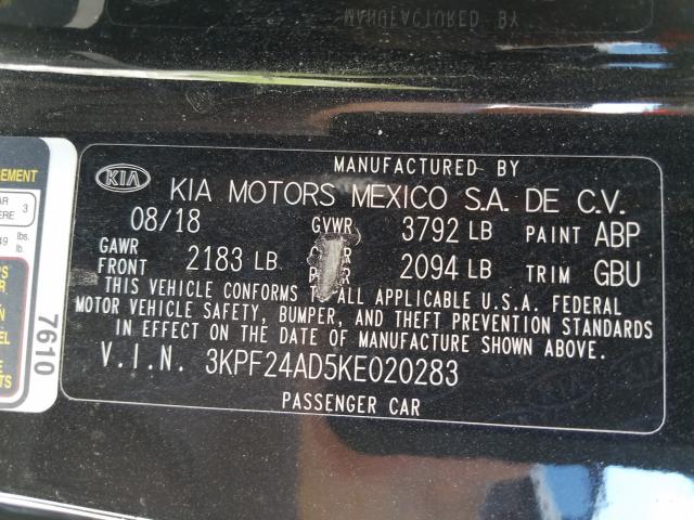 Photo 9 VIN: 3KPF24AD5KE020283 - KIA FORTE FE 