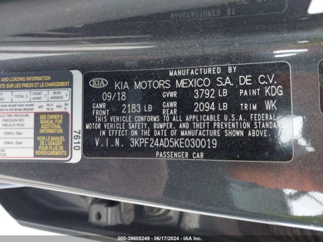 Photo 8 VIN: 3KPF24AD5KE030019 - KIA FORTE 