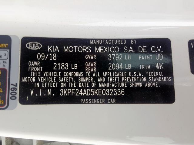 Photo 9 VIN: 3KPF24AD5KE032336 - KIA FORTE FE 