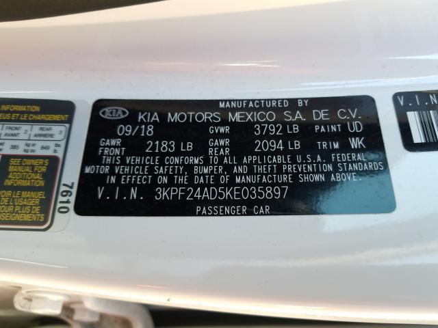 Photo 9 VIN: 3KPF24AD5KE035897 - KIA FORTE FE 