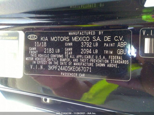 Photo 8 VIN: 3KPF24AD5KE067071 - KIA FORTE 