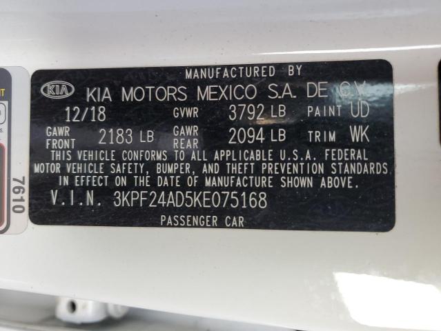 Photo 11 VIN: 3KPF24AD5KE075168 - KIA FORTE FE 