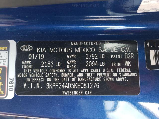 Photo 9 VIN: 3KPF24AD5KE081276 - KIA FORTE FE 