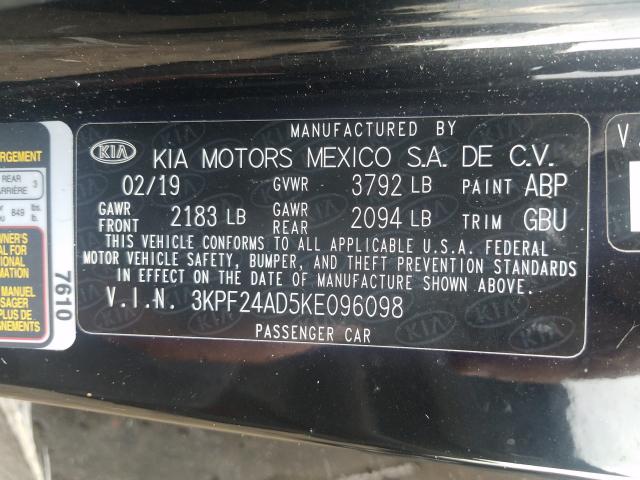 Photo 9 VIN: 3KPF24AD5KE096098 - KIA FORTE FE 