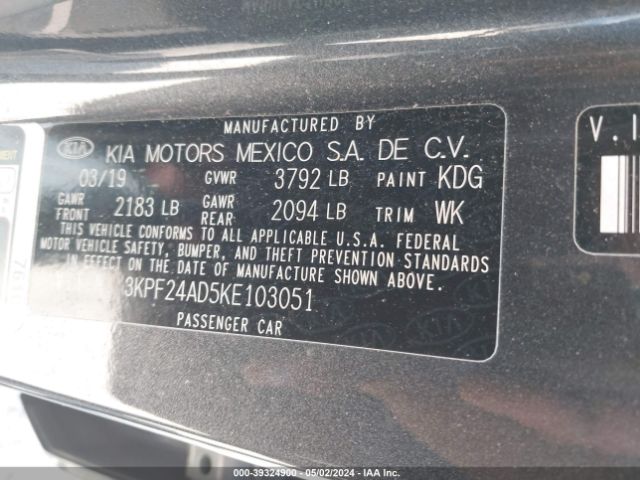 Photo 8 VIN: 3KPF24AD5KE103051 - KIA FORTE 