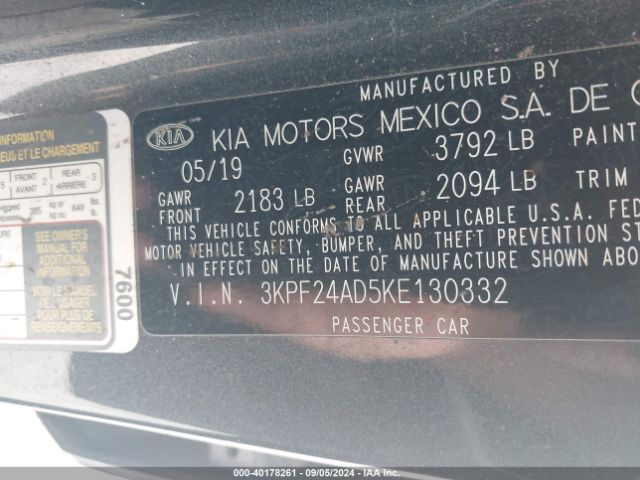 Photo 8 VIN: 3KPF24AD5KE130332 - KIA FORTE 