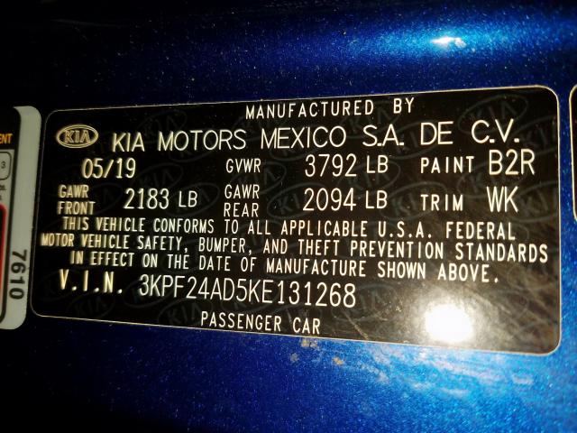 Photo 9 VIN: 3KPF24AD5KE131268 - KIA FORTE FE 