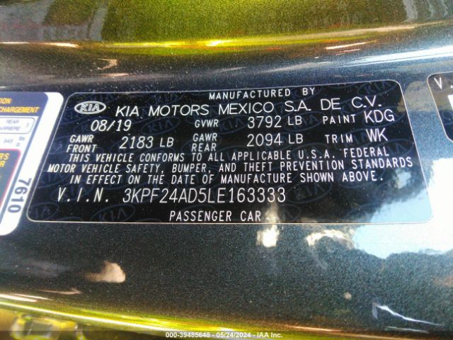 Photo 8 VIN: 3KPF24AD5LE163333 - KIA FORTE 