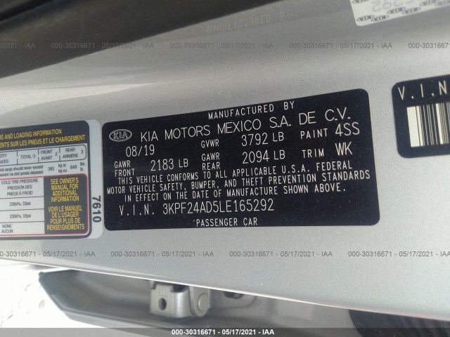 Photo 8 VIN: 3KPF24AD5LE165292 - KIA FORTE 