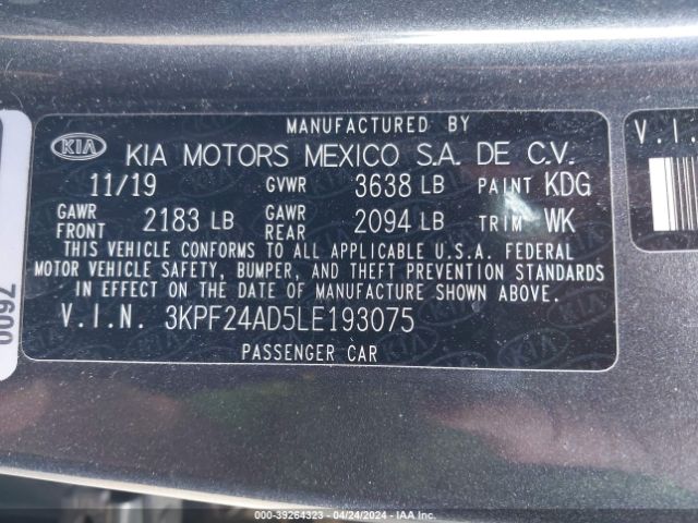 Photo 8 VIN: 3KPF24AD5LE193075 - KIA FORTE 