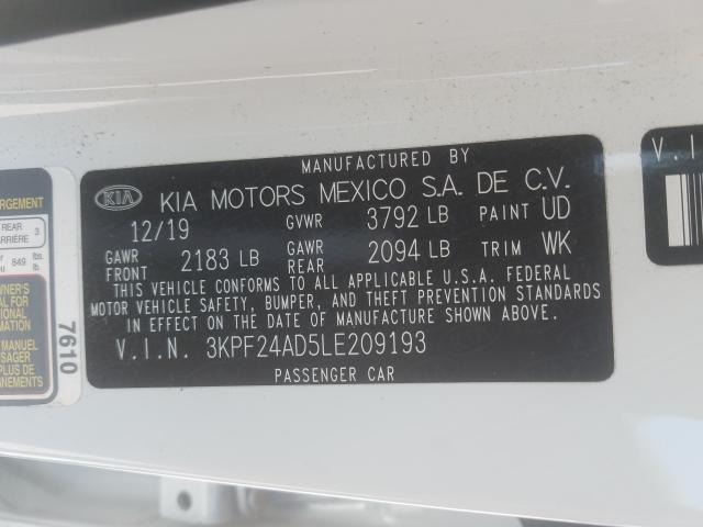 Photo 9 VIN: 3KPF24AD5LE209193 - KIA FORTE FE 