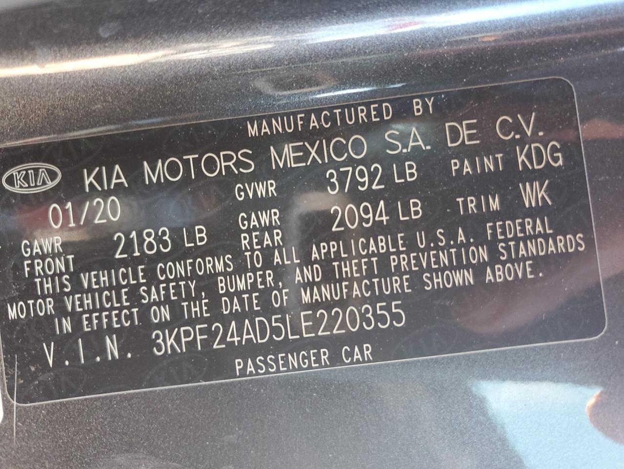 Photo 11 VIN: 3KPF24AD5LE220355 - KIA FORTE 