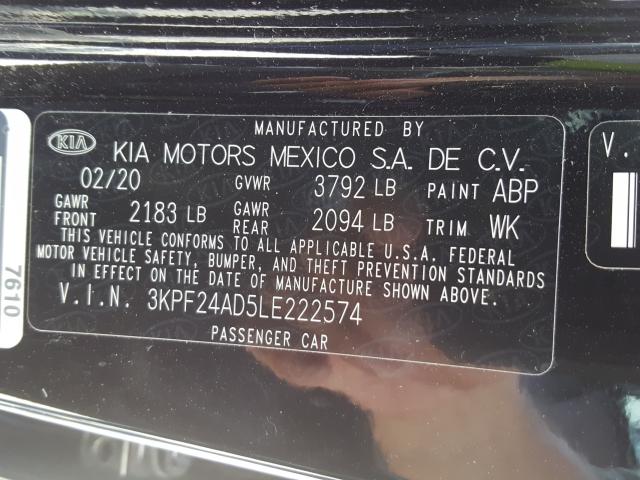 Photo 9 VIN: 3KPF24AD5LE222574 - KIA FORTE FE 