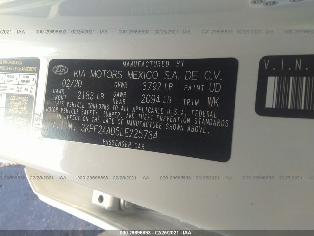 Photo 8 VIN: 3KPF24AD5LE225734 - KIA FORTE 