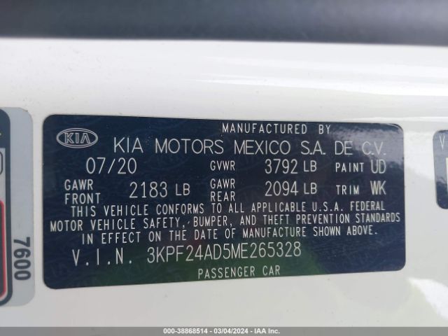 Photo 8 VIN: 3KPF24AD5ME265328 - KIA FORTE 