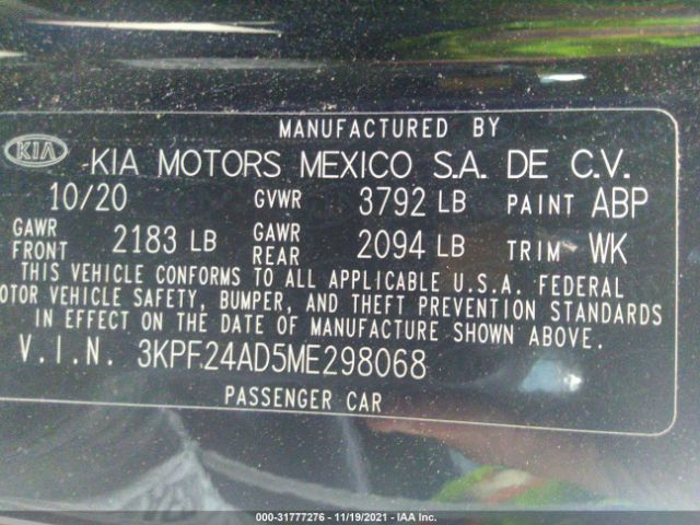 Photo 8 VIN: 3KPF24AD5ME298068 - KIA FORTE 