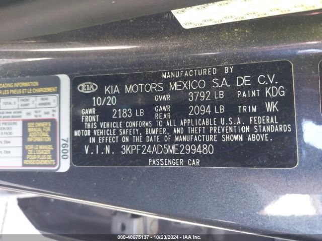 Photo 8 VIN: 3KPF24AD5ME299480 - KIA FORTE 