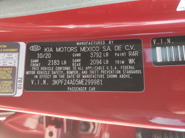 Photo 9 VIN: 3KPF24AD5ME299981 - KIA FORTE FE 