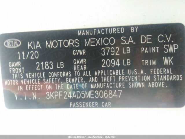 Photo 8 VIN: 3KPF24AD5ME306847 - KIA FORTE 