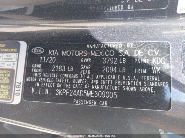 Photo 8 VIN: 3KPF24AD5ME309005 - KIA FORTE 