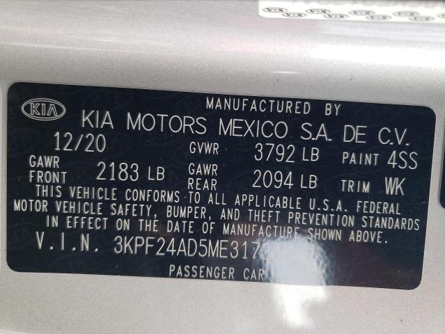 Photo 11 VIN: 3KPF24AD5ME317346 - KIA FORTE FE 