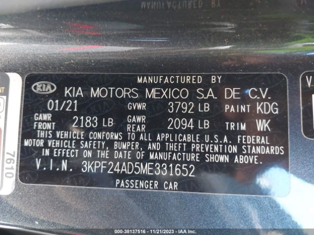 Photo 8 VIN: 3KPF24AD5ME331652 - KIA FORTE 