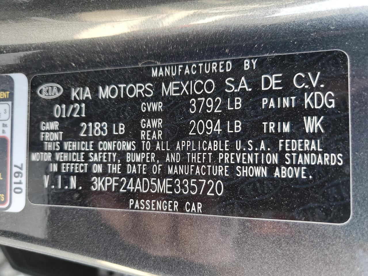 Photo 11 VIN: 3KPF24AD5ME335720 - KIA FORTE 