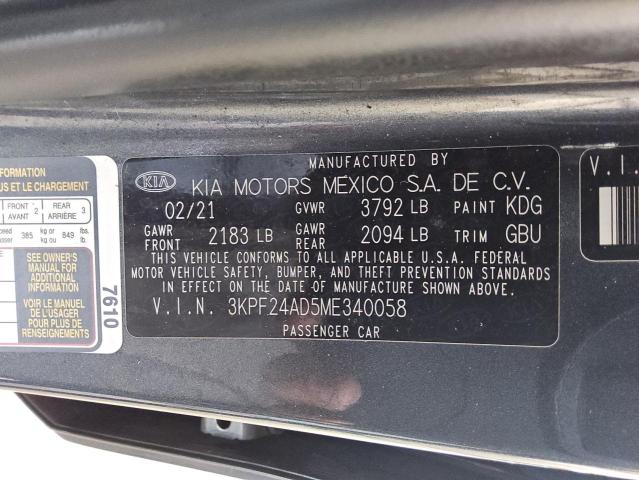 Photo 12 VIN: 3KPF24AD5ME340058 - KIA FORTE FE 