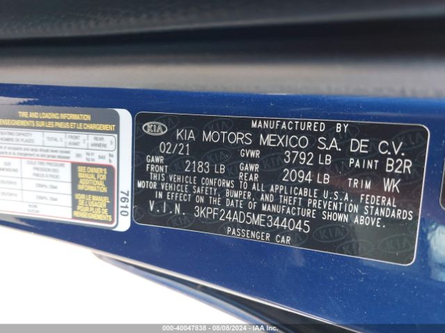 Photo 8 VIN: 3KPF24AD5ME344045 - KIA FORTE 