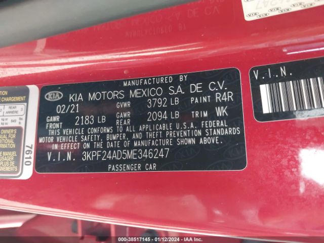 Photo 8 VIN: 3KPF24AD5ME346247 - KIA FORTE 