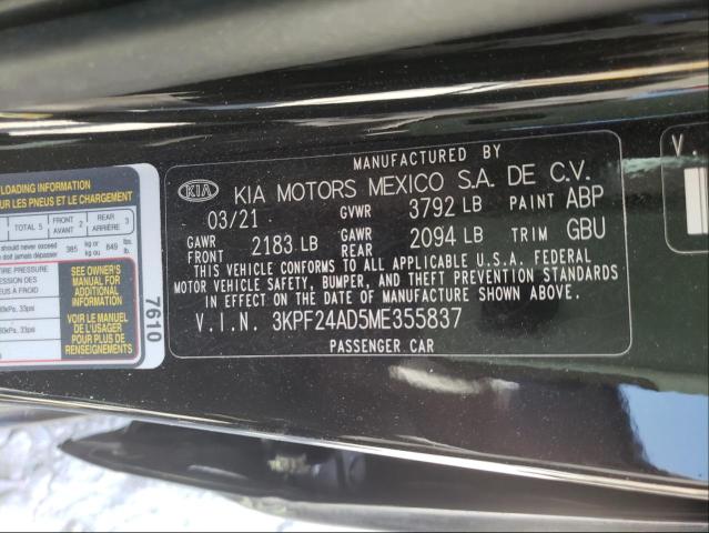 Photo 9 VIN: 3KPF24AD5ME355837 - KIA FORTE FE 