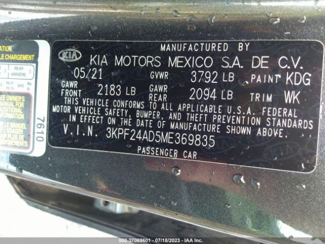 Photo 8 VIN: 3KPF24AD5ME369835 - KIA FORTE 