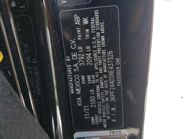 Photo 9 VIN: 3KPF24AD5NE437326 - KIA FORTE FE 