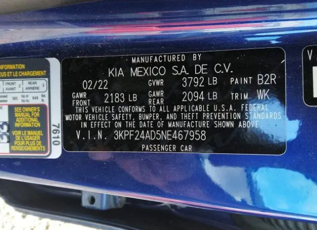 Photo 8 VIN: 3KPF24AD5NE467958 - KIA FORTE 