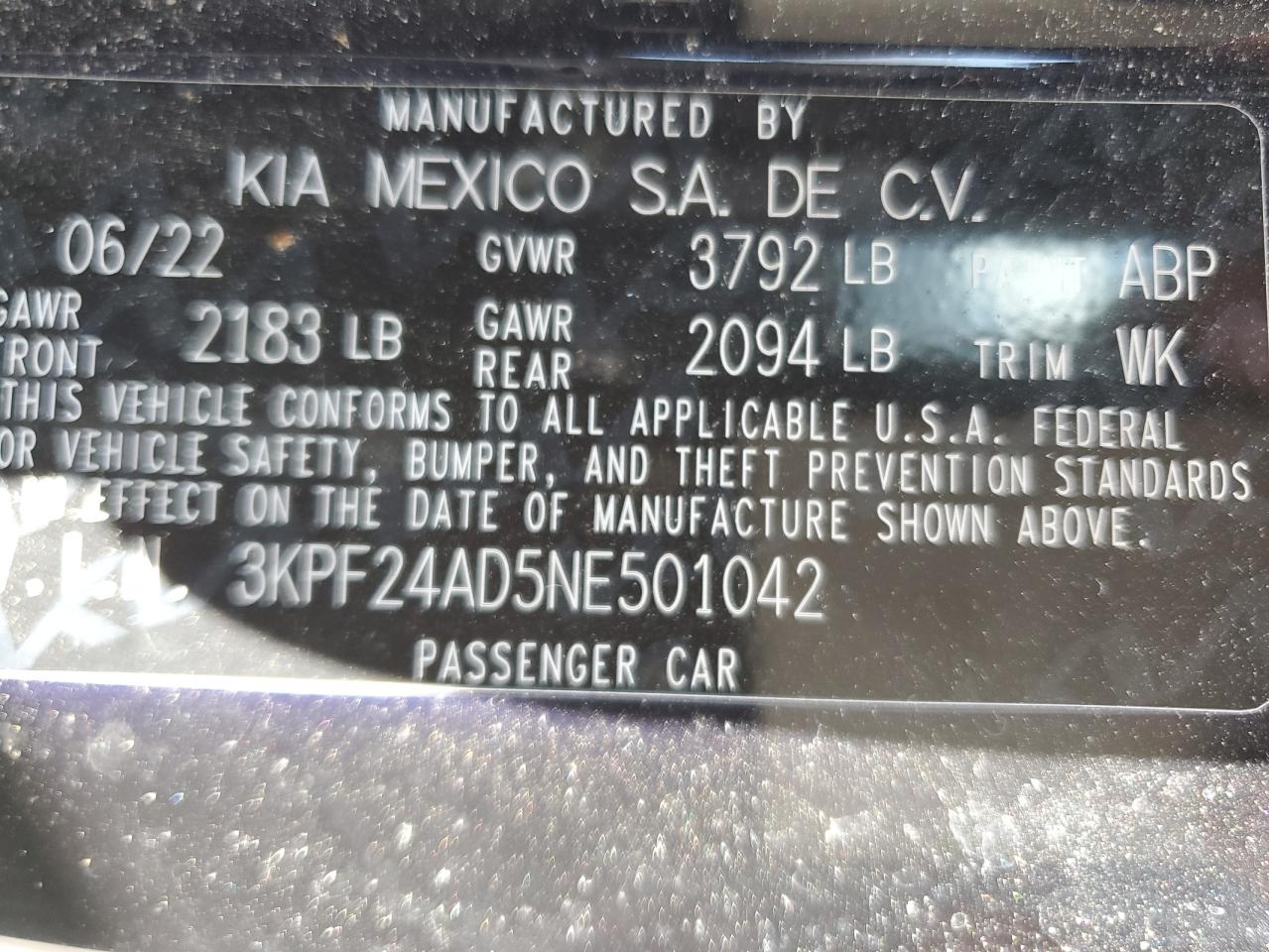 Photo 12 VIN: 3KPF24AD5NE501042 - KIA FORTE 