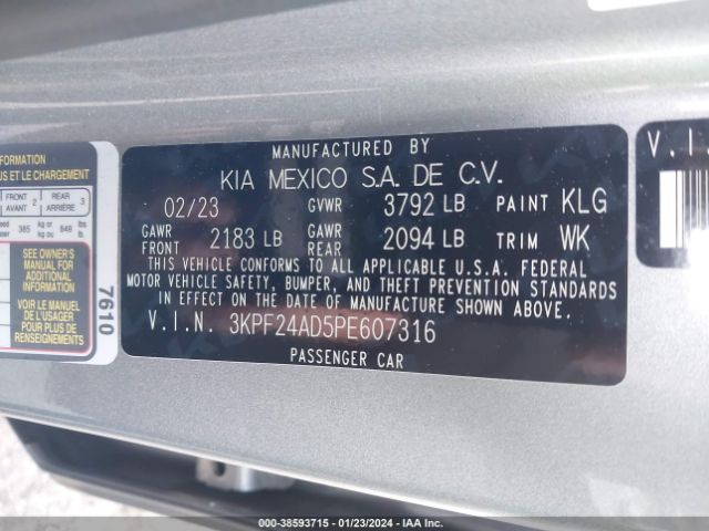 Photo 8 VIN: 3KPF24AD5PE607316 - KIA FORTE 