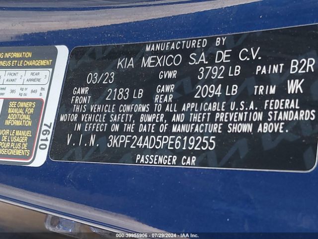 Photo 8 VIN: 3KPF24AD5PE619255 - KIA FORTE 